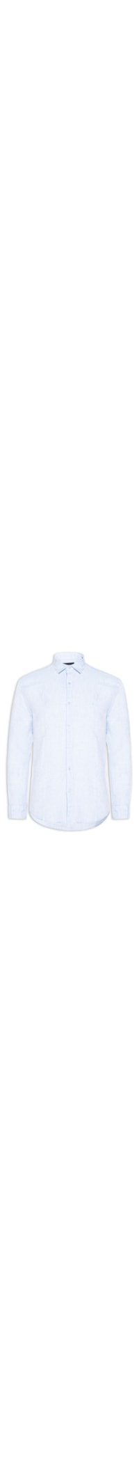 Camisa Masculina Slim Fit Linho Irlandês - Azul