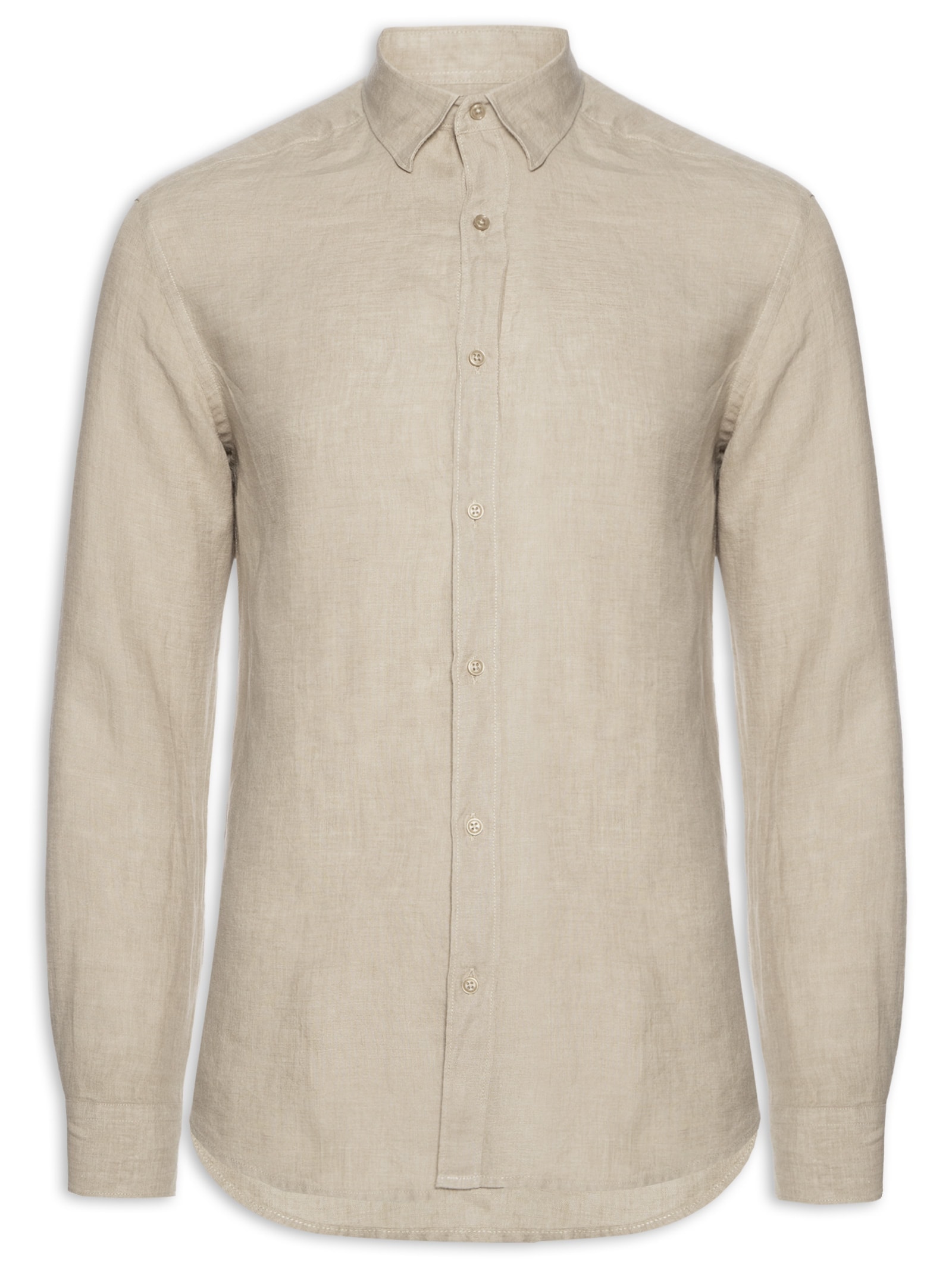 Camisa Masculina Slim Fit Linho Irlandês Bege Aramis