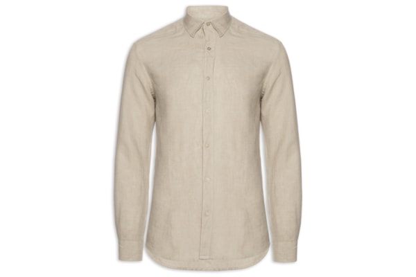 Camisa Masculina Slim Fit Linho Irlandês - Bege