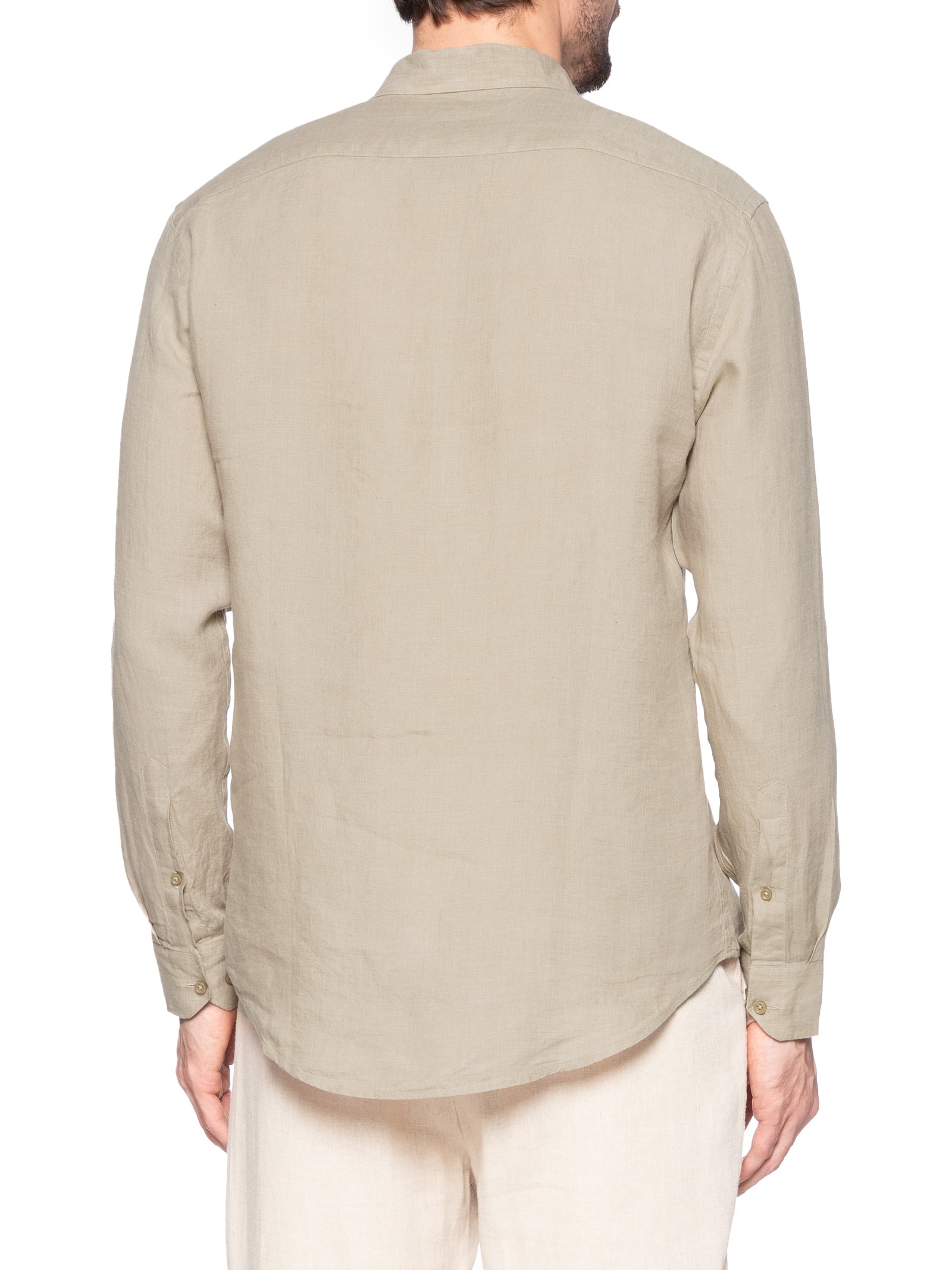 Camisa Masculina Slim Fit Linho Irlandês Bege Aramis