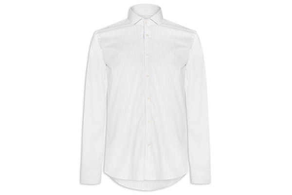 Camisa Masculina Slim Fit Listra Clássic - Branco