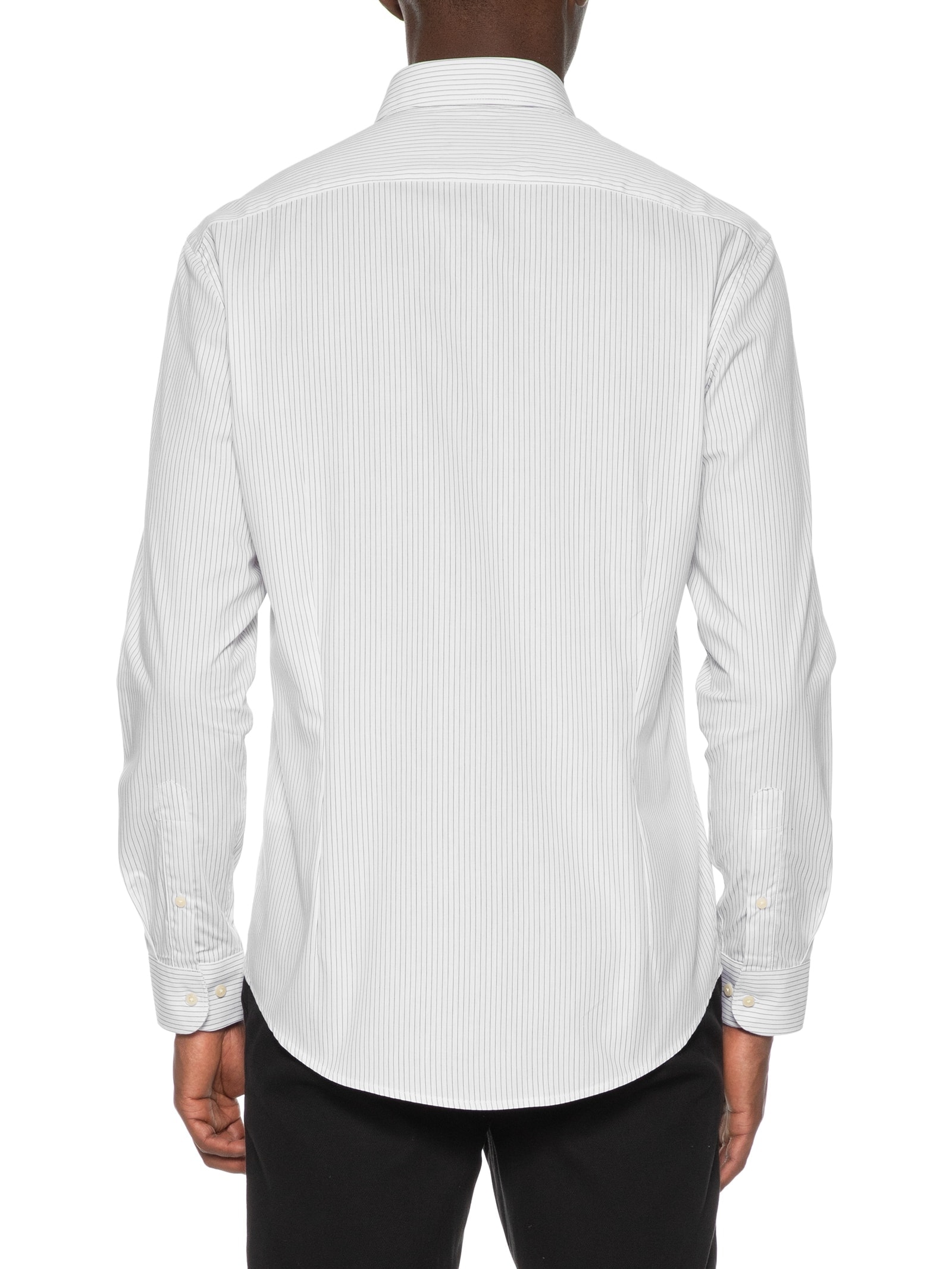 Camisa Masculina Slim Fit Listra Clássic Branco Aramis