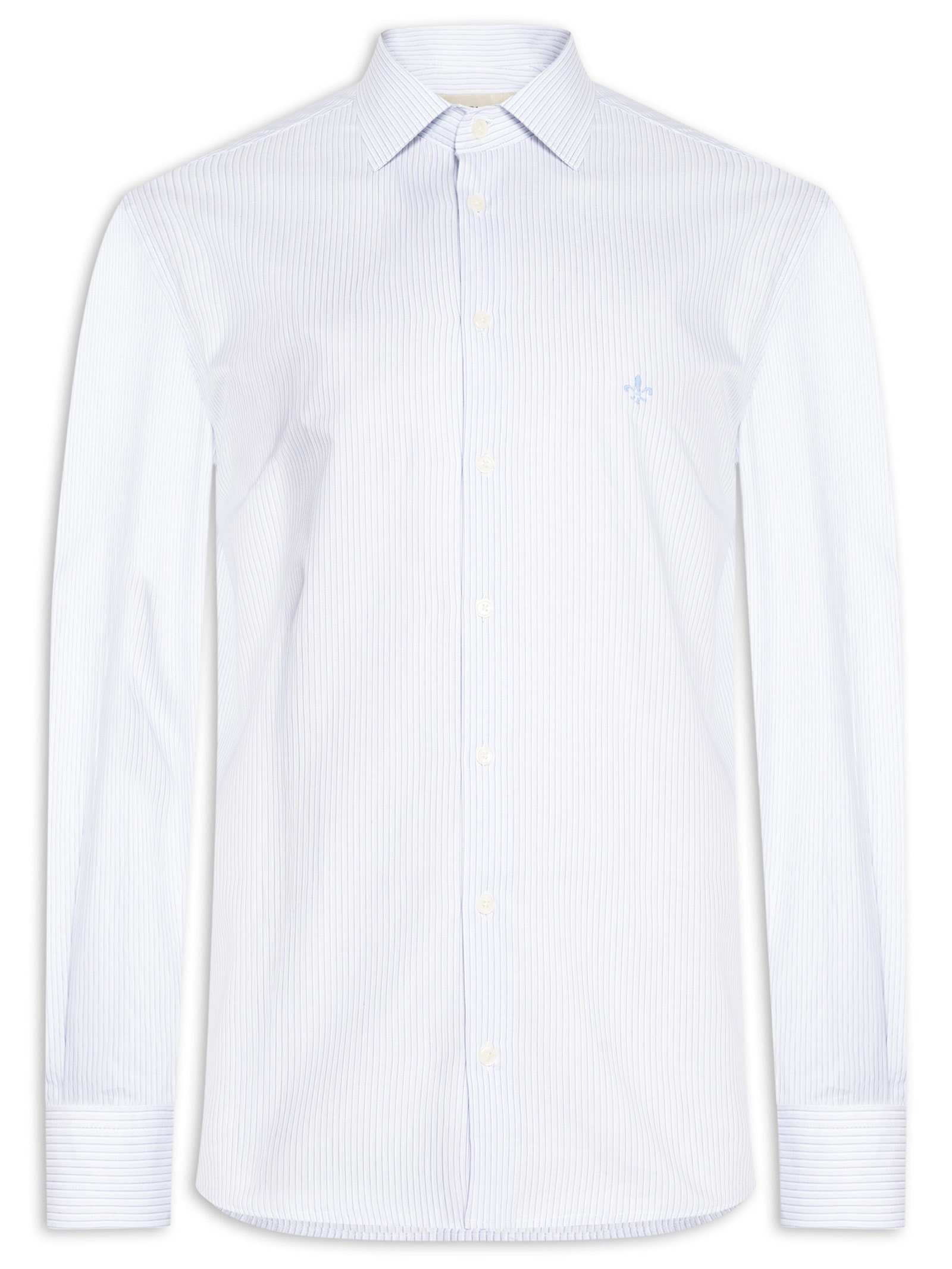 Camisa Masculina Slim Fit Listrada Azul Dudalina