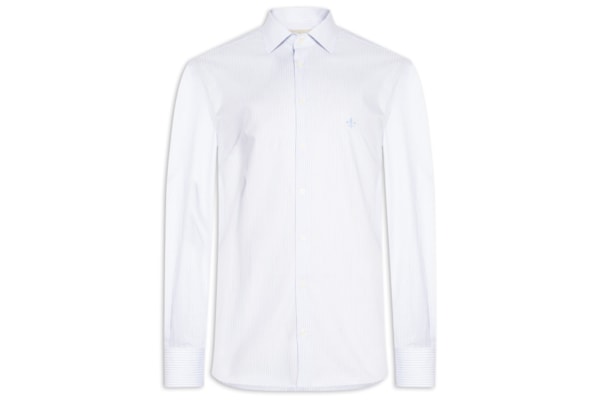 Camisa Masculina Slim Fit Listrada - Azul