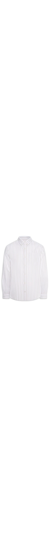 Camisa Masculina Slim Fit Listrada Oxford Orgânico - Cinza