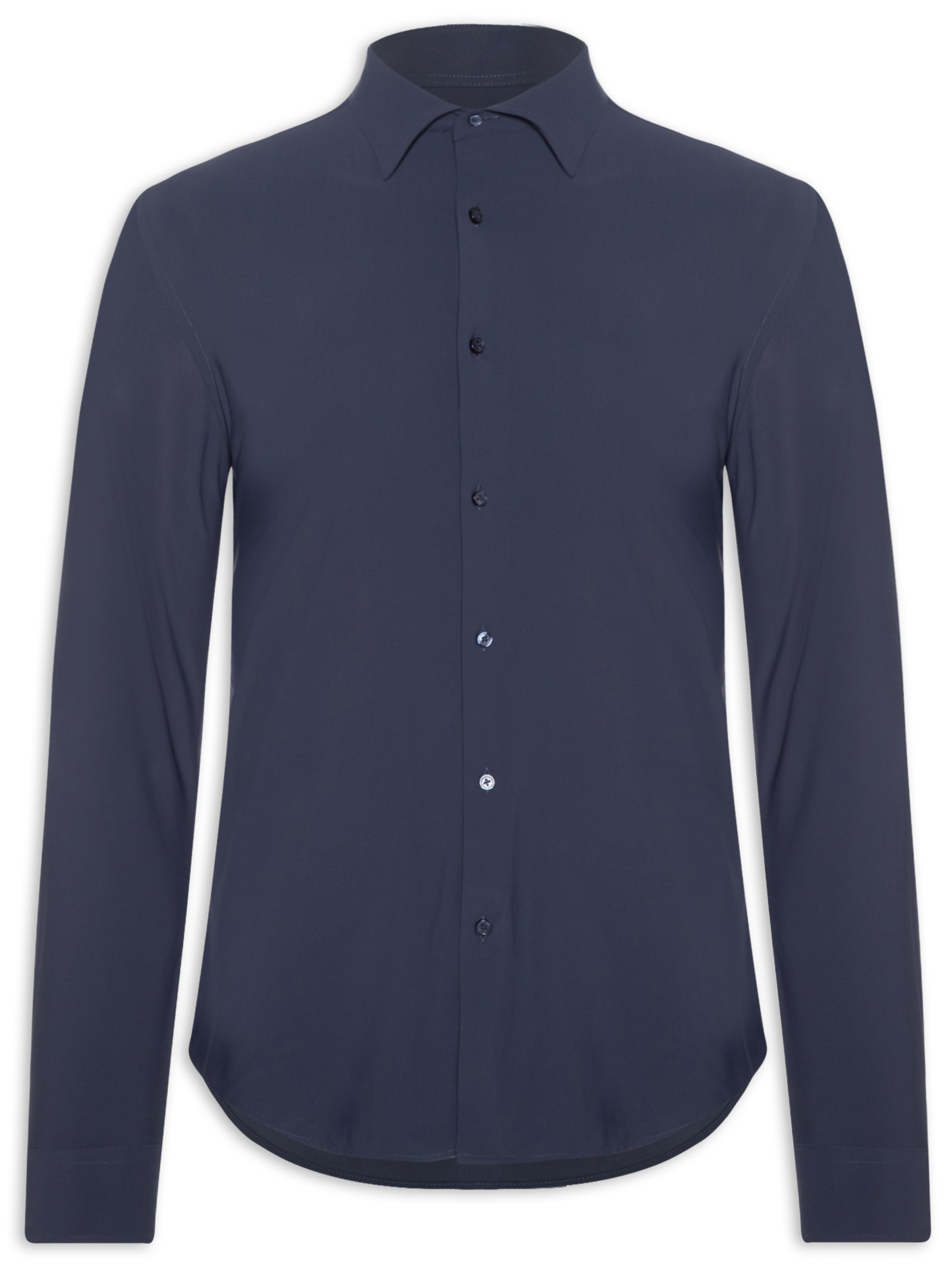 Camisa Masculina Slim Fit Malha Tech Azul '2 Essential