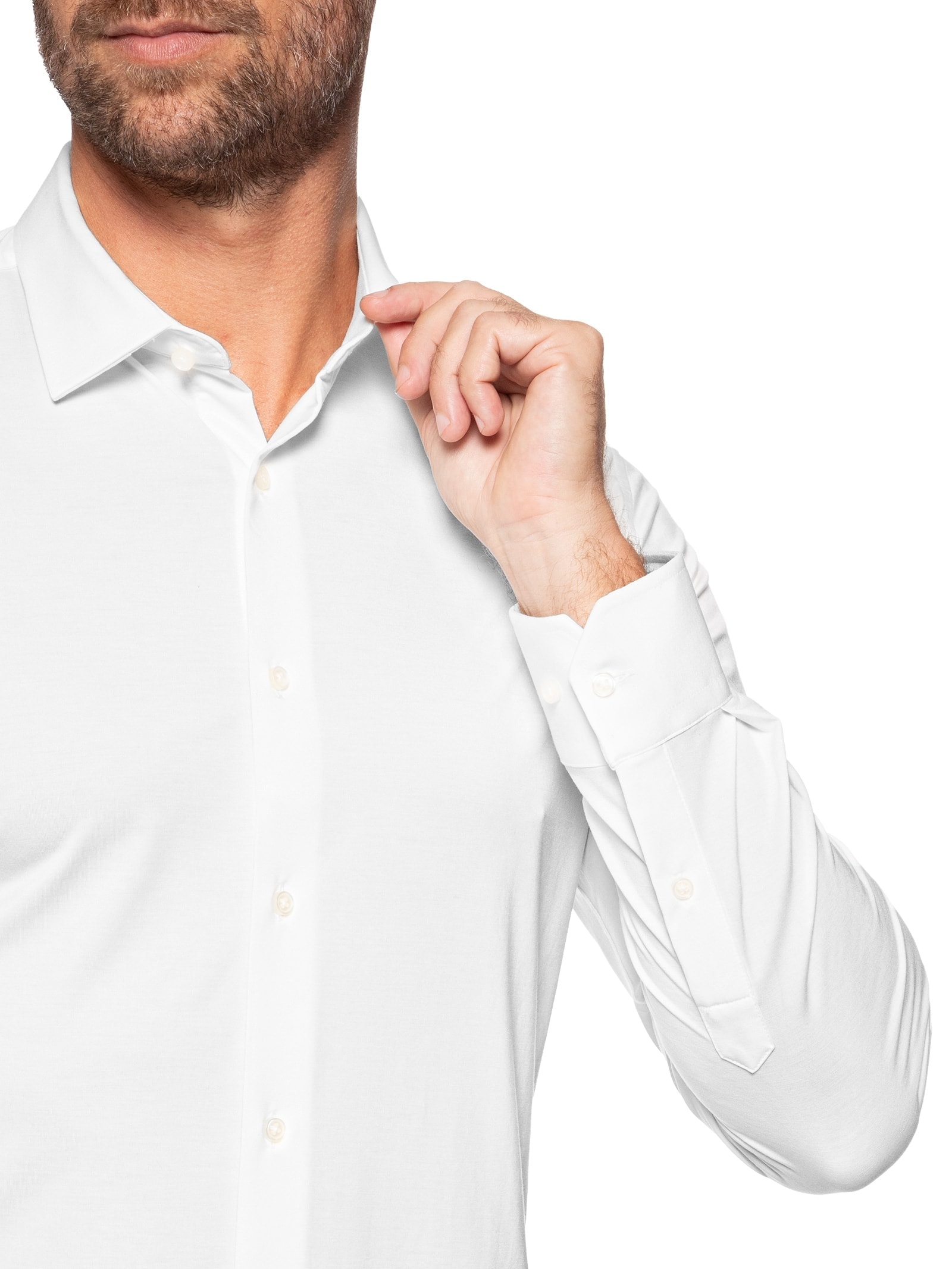Camisa Masculina Slim Fit Malha Tech Branco '2 Essential