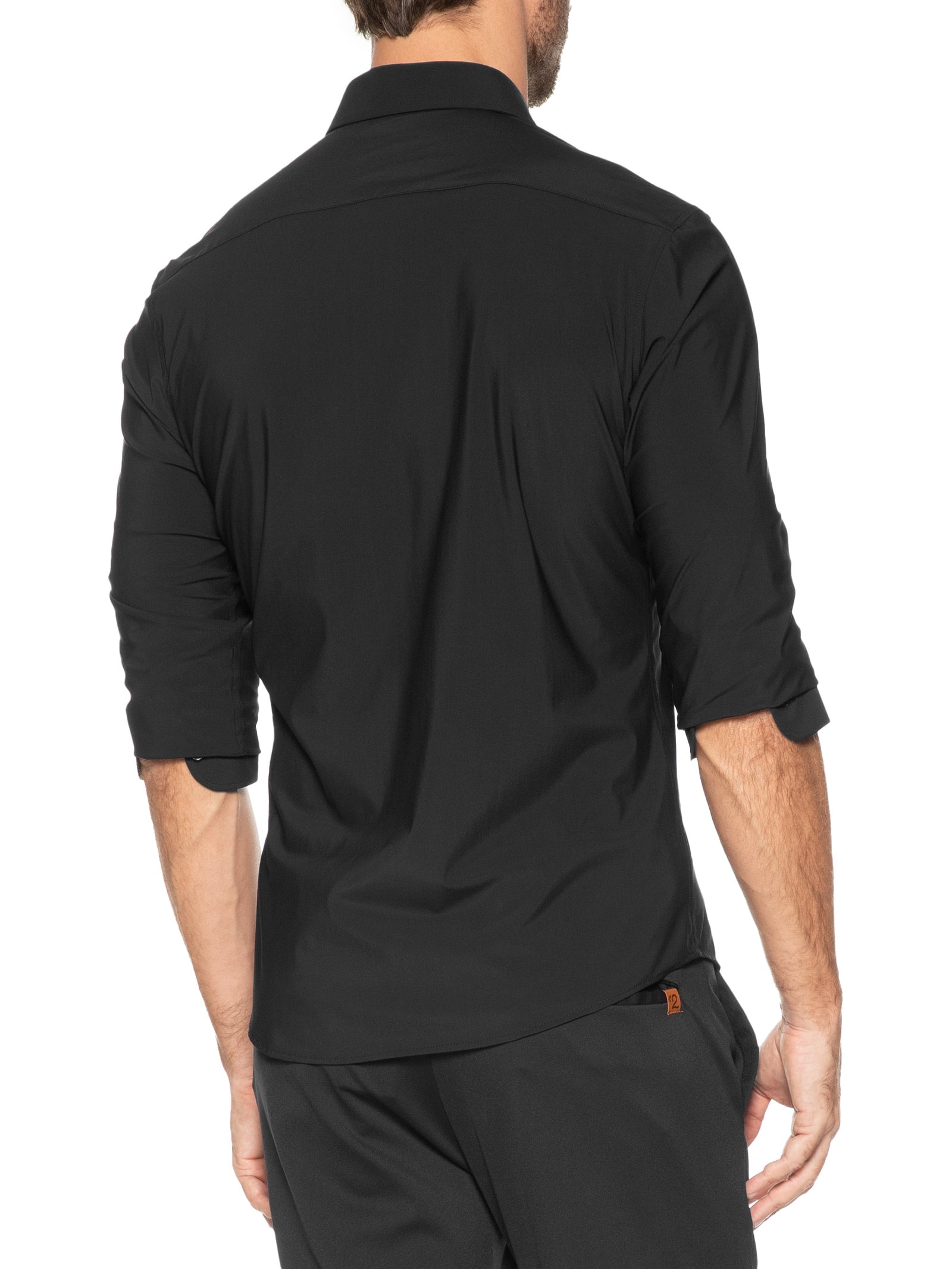 Camisa Masculina Slim Fit Malha Tech Preto '2 Essential