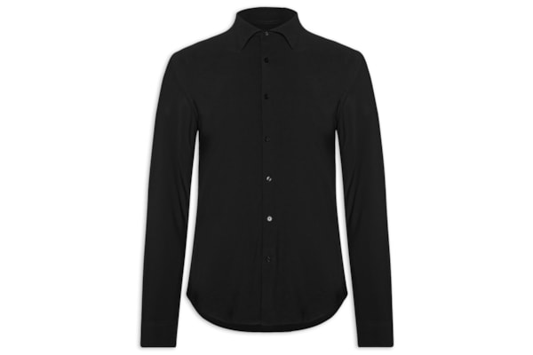 Camisa Masculina Slim Fit Malha Tech - Preto