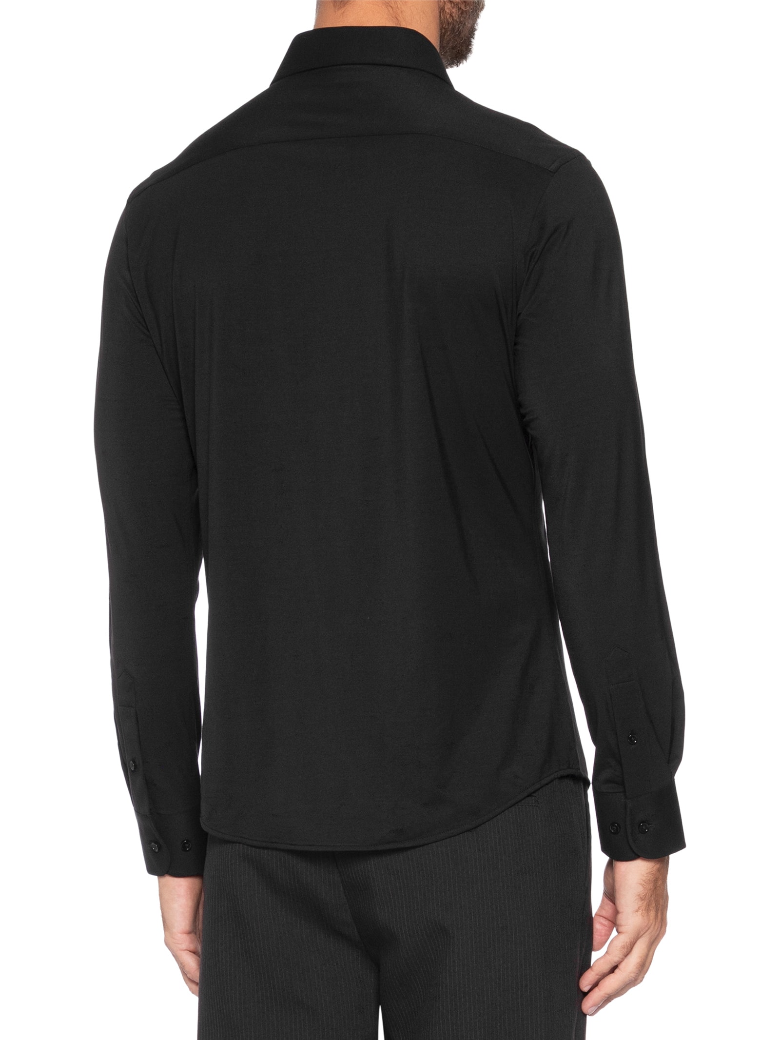 Camisa Masculina Slim Fit Malha Tech Preto '2 Essential