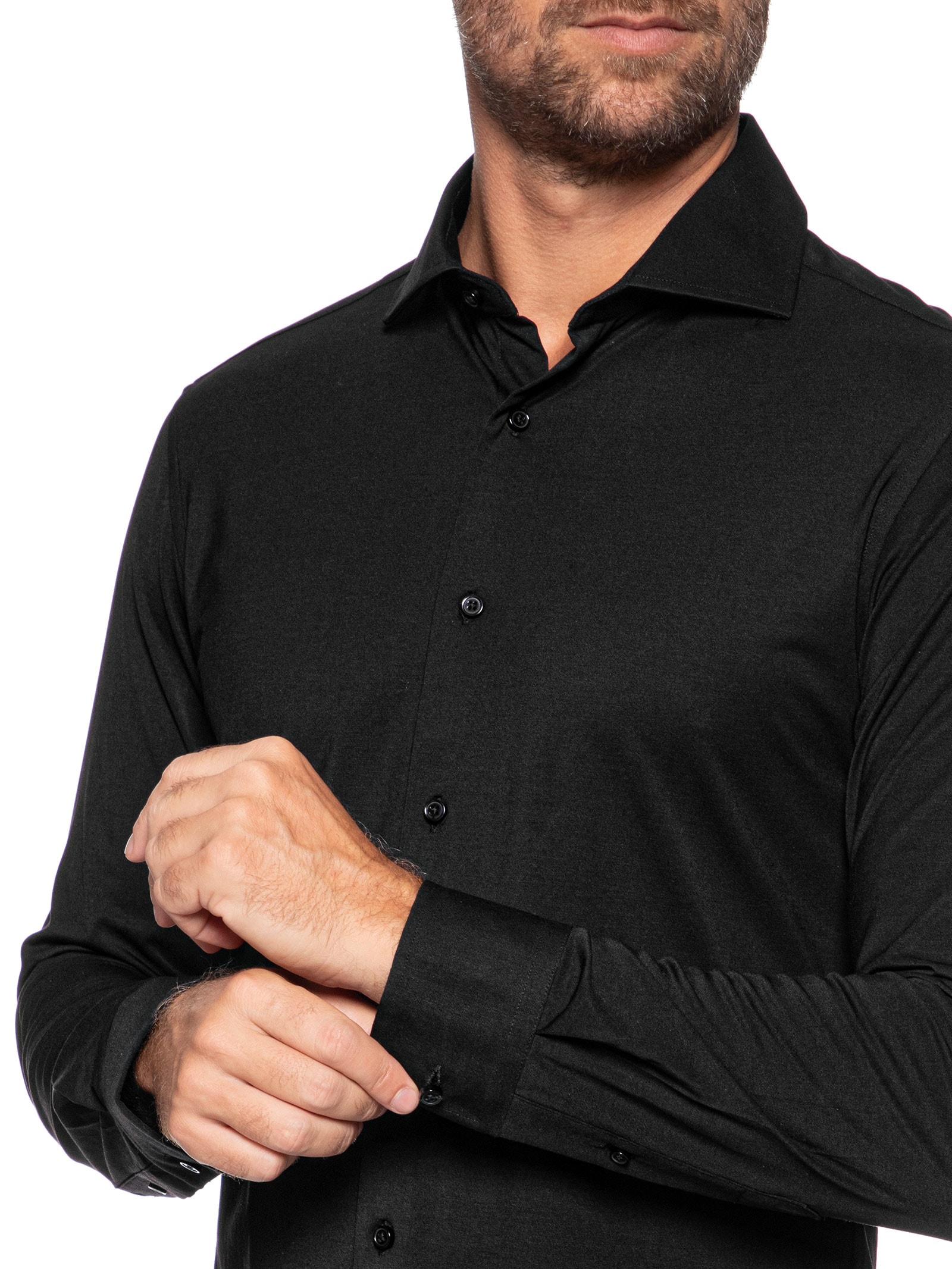 Camisa Masculina Slim Fit Malha Tech Preto '2 Essential