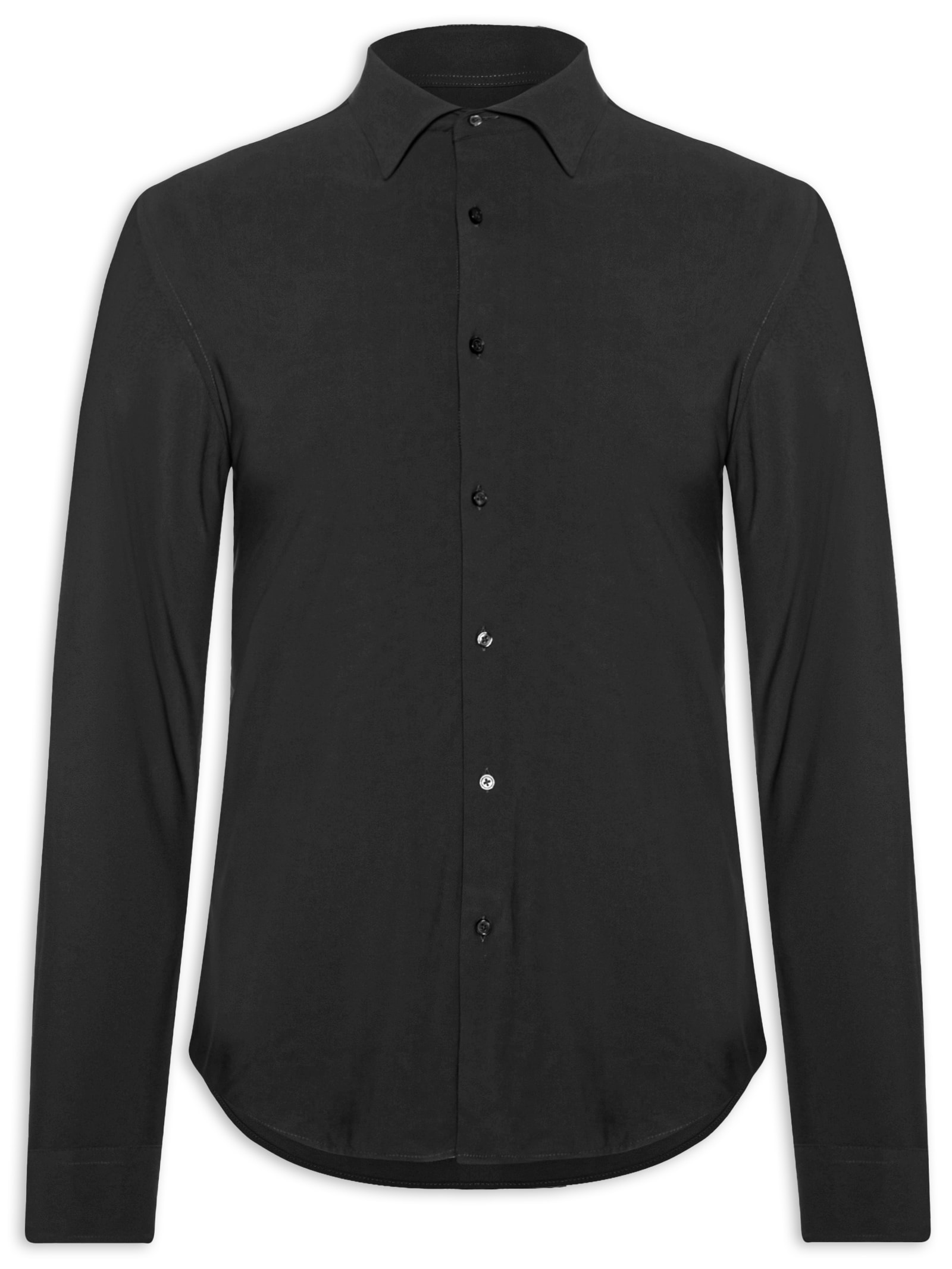 Camisa Masculina Slim Fit Malha Tech Preto '2 Essential