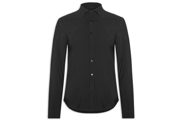 Camisa Masculina Slim Fit Malha Tech - Preto