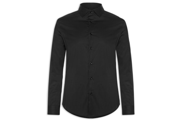 Camisa Masculina Slim Fit Malha Tech - Preto
