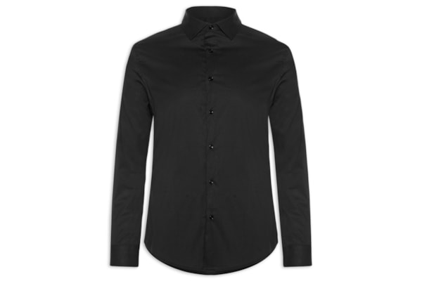 Camisa Masculina Slim Fit Malha Tech - Preto