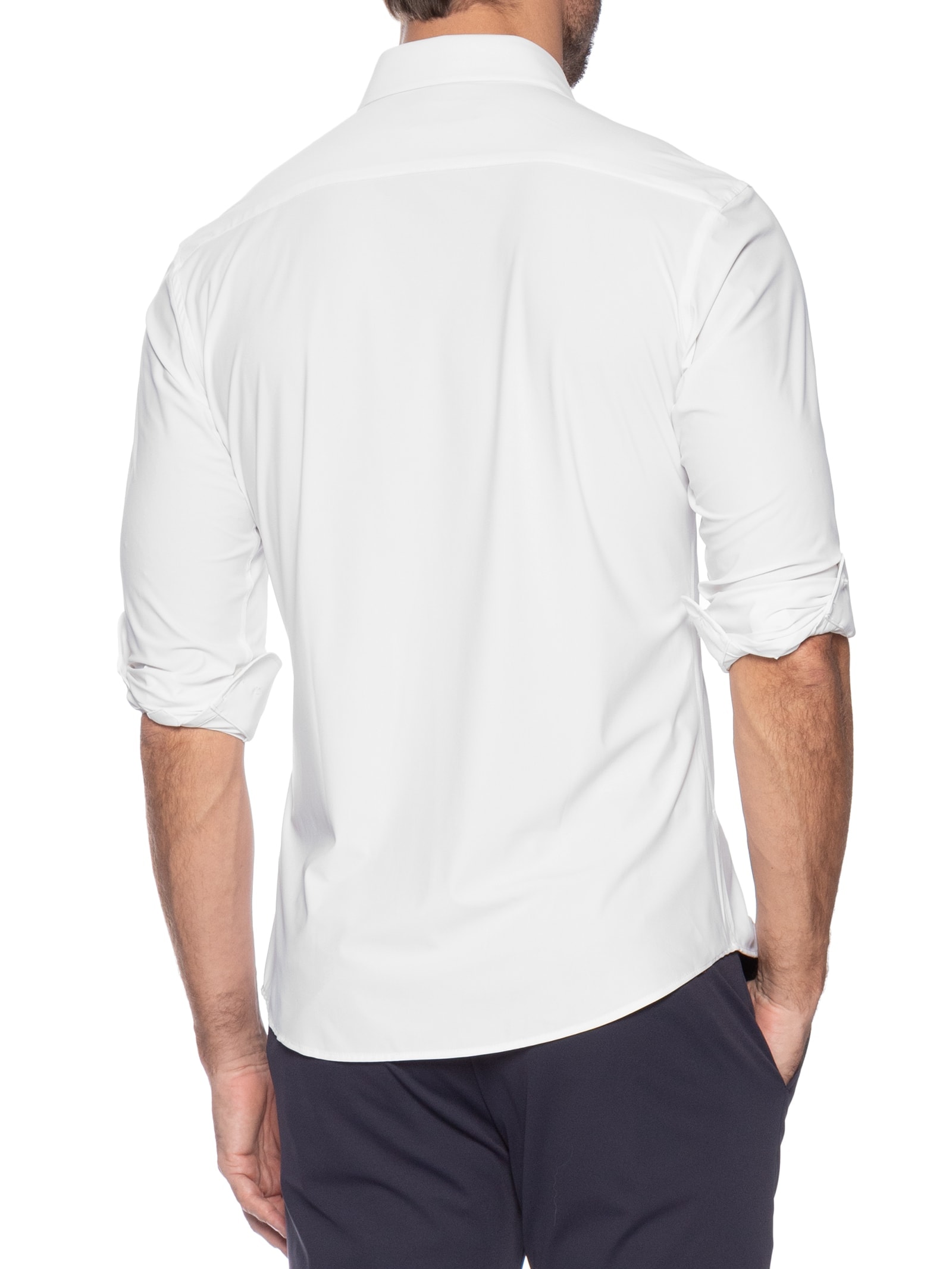 Camisa Masculina Slim Fit Malha Tecnológica Branco '2 Essential