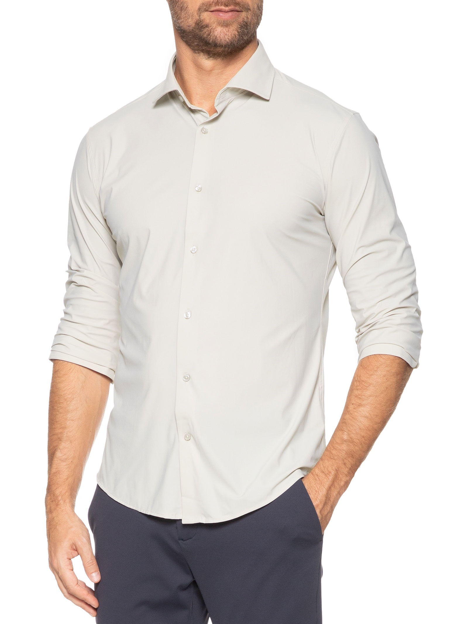 Camisa Masculina Slim Fit Malha Tecnológica Off White '2 Essential