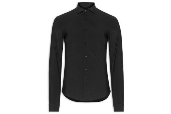 Camisa Masculina Slim Fit Malha Tecnológico - Preto