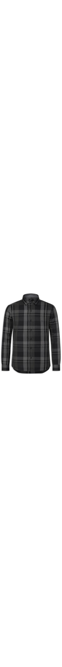 Camisa Masculina Slim Fit Maxi Xadrez - Preto