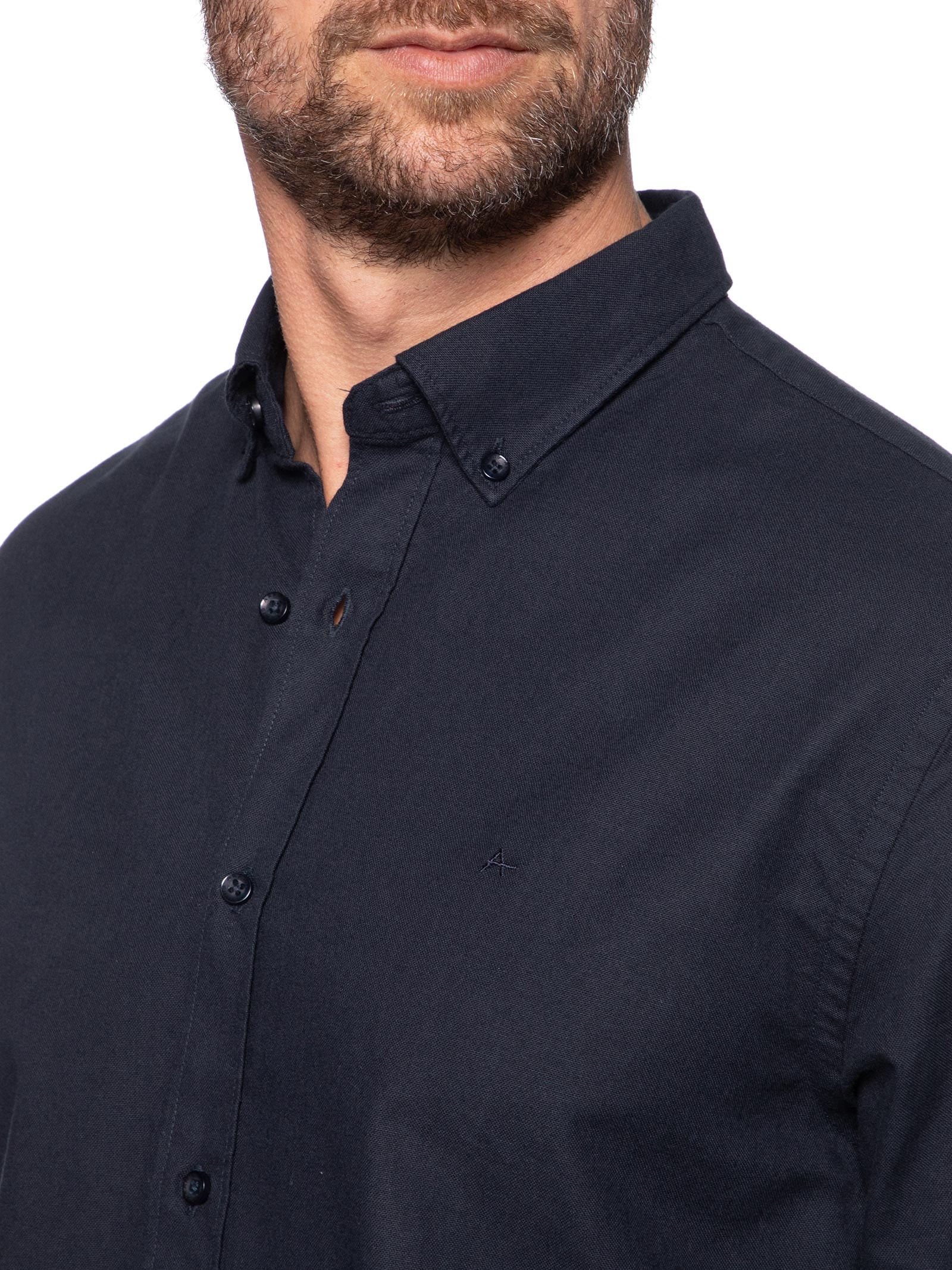 Camisa Masculina Slim Fit Oxford Planalt Bndw Azul Aramis