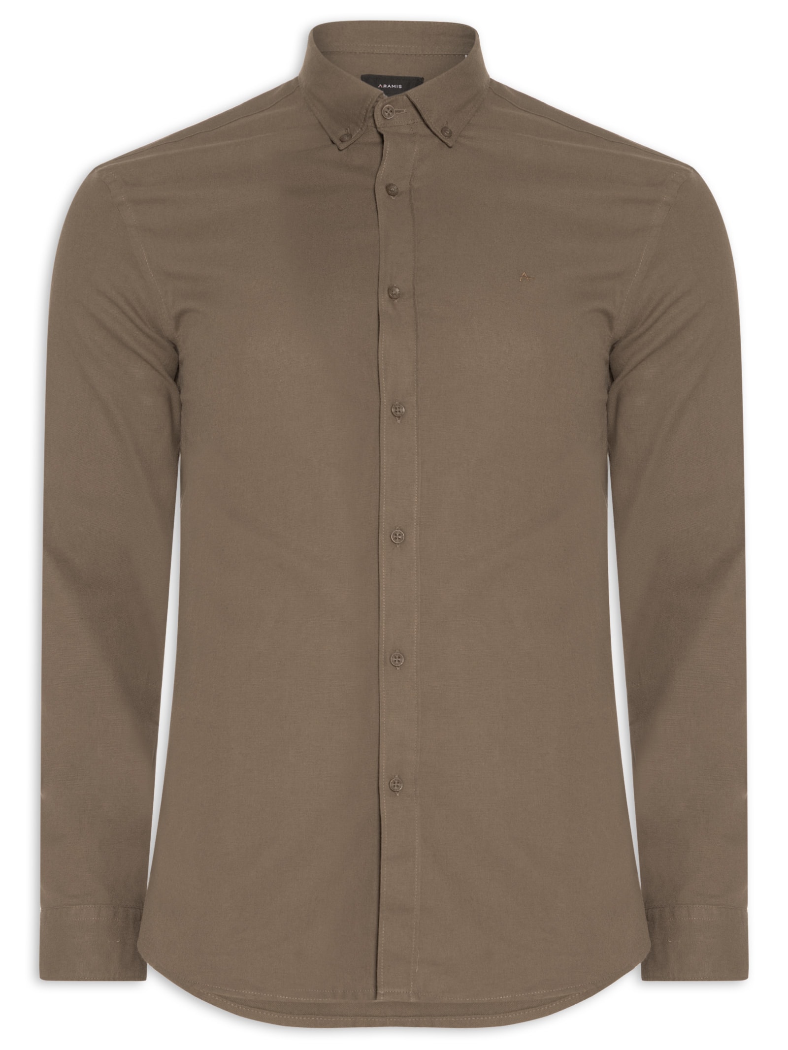 Camisa Masculina Slim Fit Oxford Planalto BNDW – Marrom Aramis