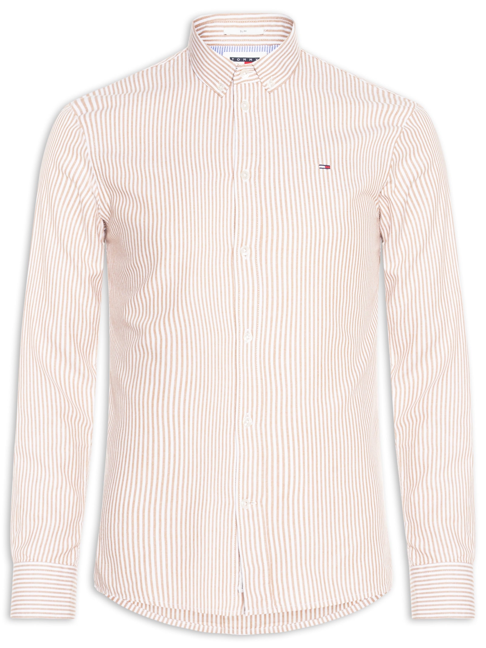 Camisa Masculina Slim Fit Oxford Rosa Tommy Jeans