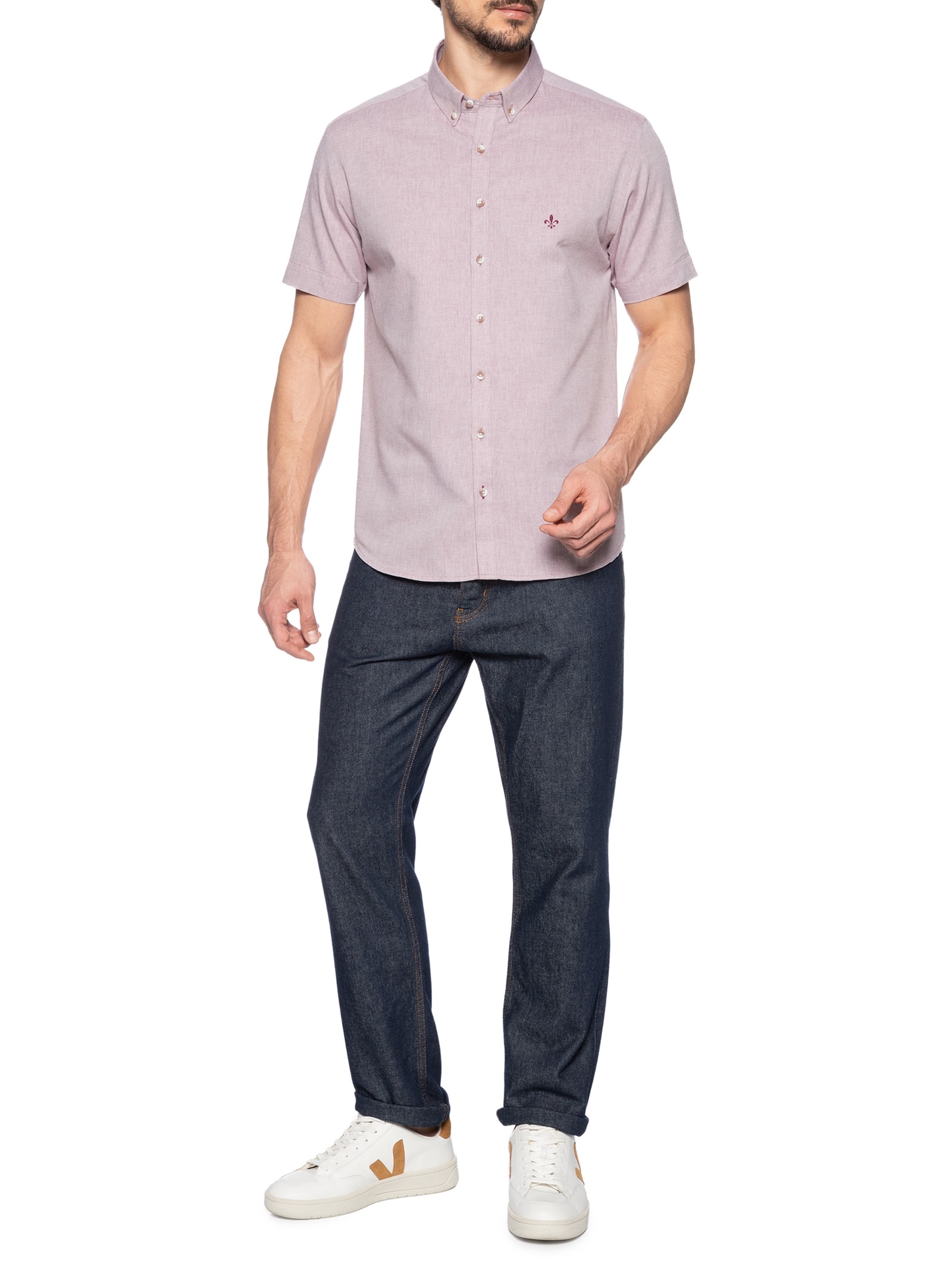 Camisa Masculina Slim Fit Oxford Vermelho Dudalina