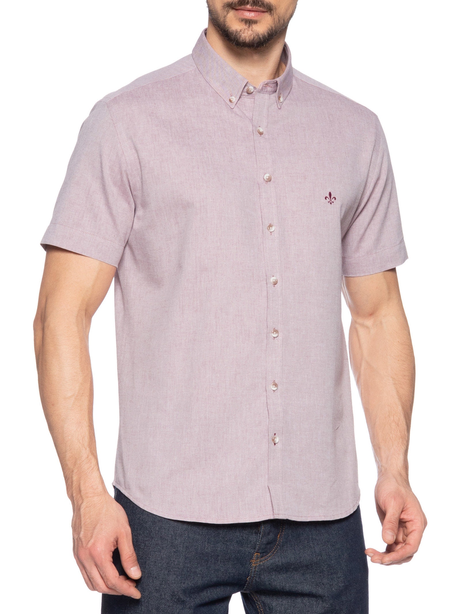 Camisa Masculina Slim Fit Oxford Vermelho Dudalina