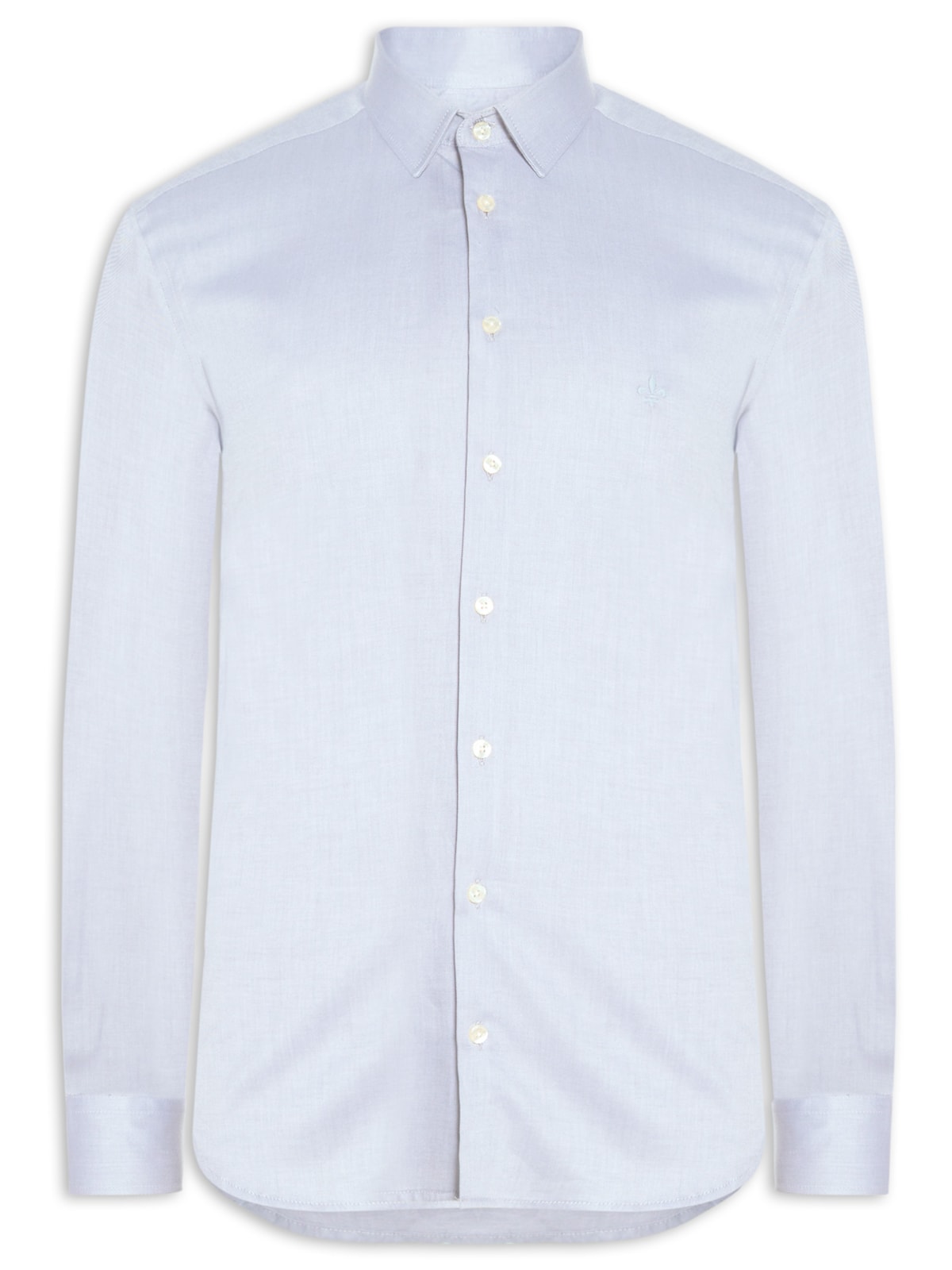 Vista 2 Camisa Masculina Slim Fit Sarja Fio Egípcio AZUL AZUL