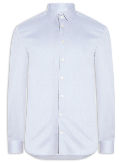 Camisa Masculina Slim Fit Sarja Fio Egípcio - Azul