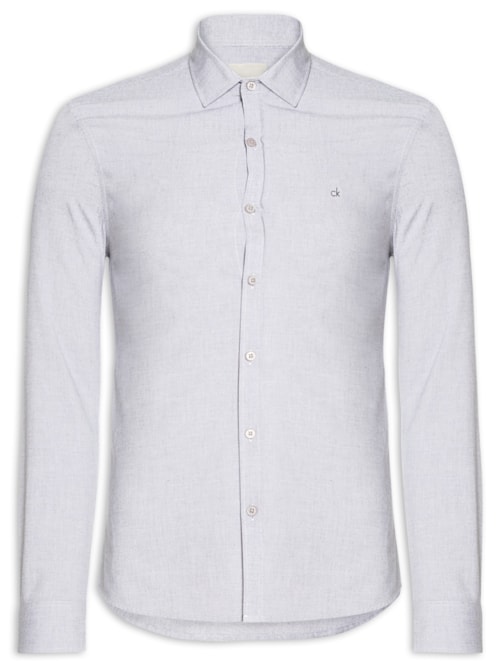 Camisa Masculina Slim Fit Tela De Algodão – Cinza