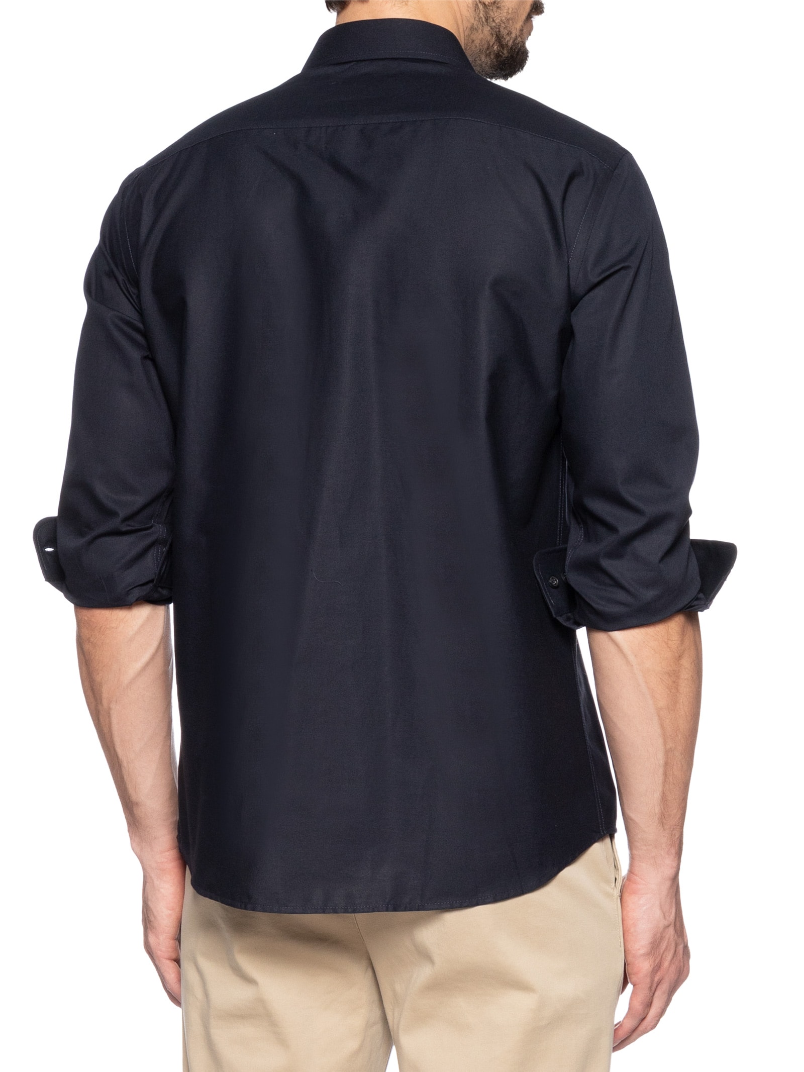 Camisa Masculina Slim Fit Tricoline Azul Dudalina
