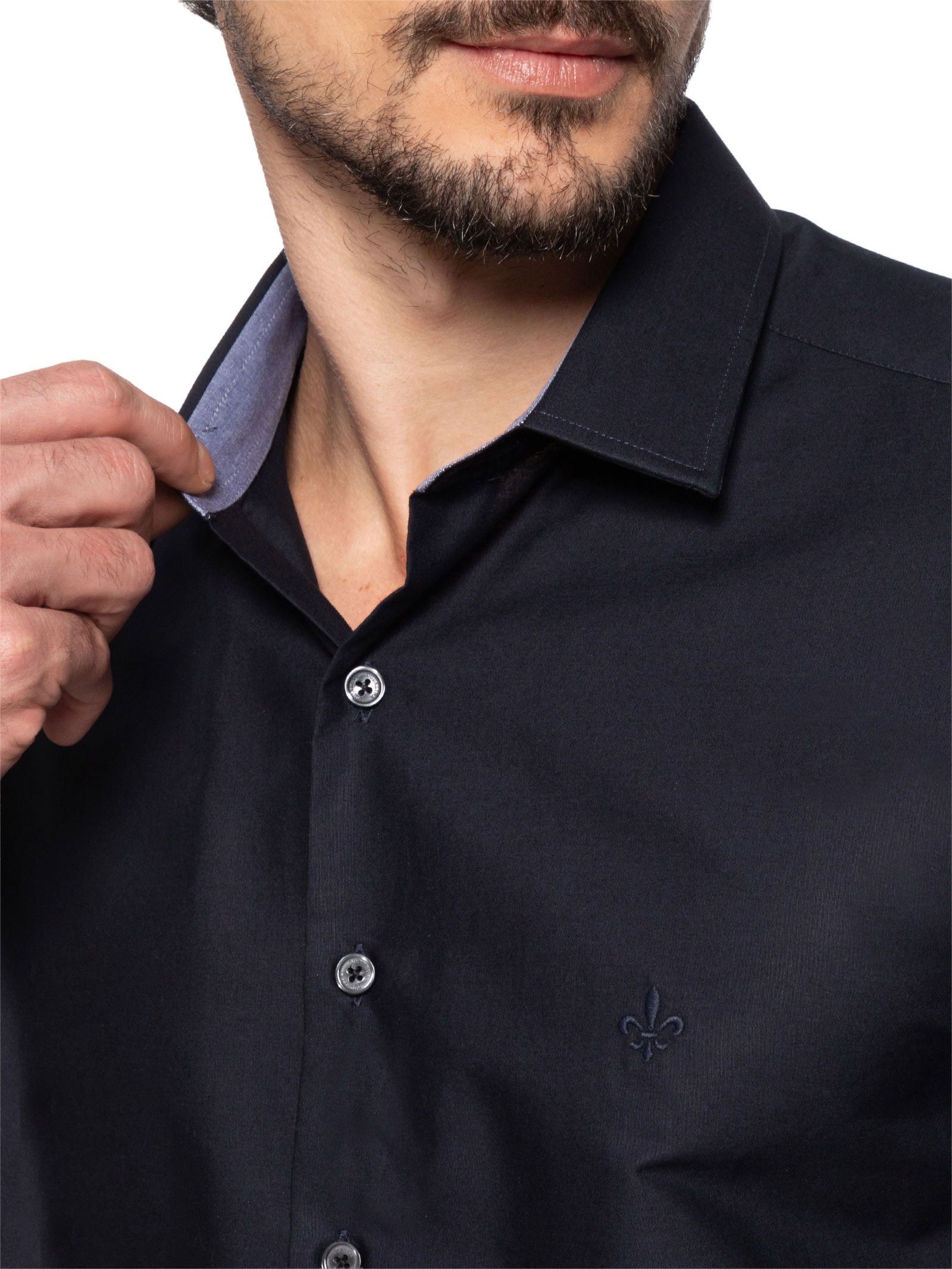 Camisa Masculina Slim Fit Tricoline Azul Dudalina