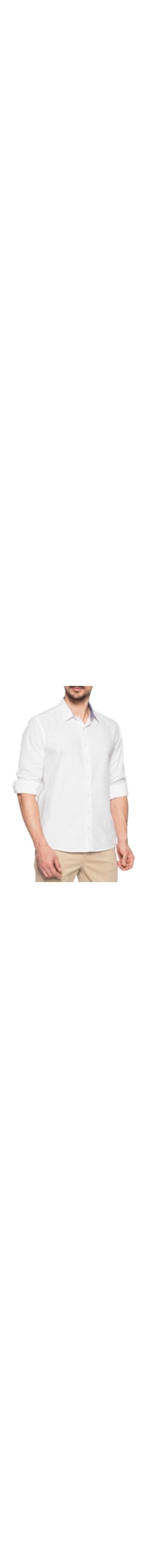 Camisa Masculina Slim Fit Tricoline - Branco