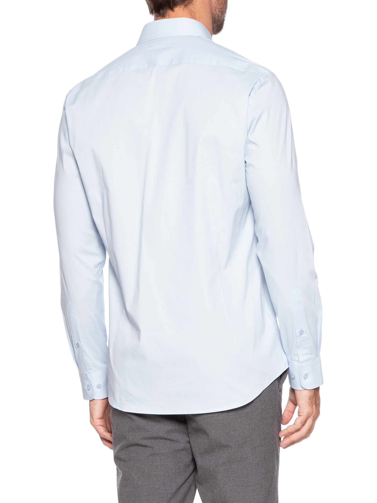 Camisa Masculina Slim Fit Tricoline Stretch Azul Aramis