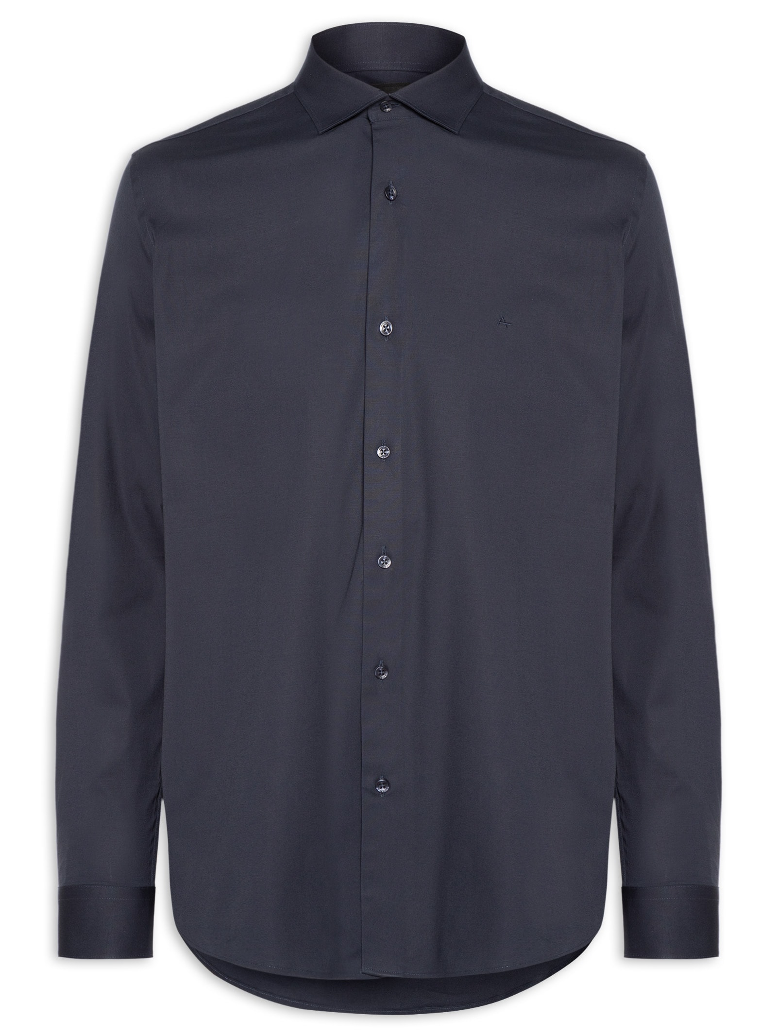 Camisa Masculina Slim Fit Tricoline Stretch Azul Aramis