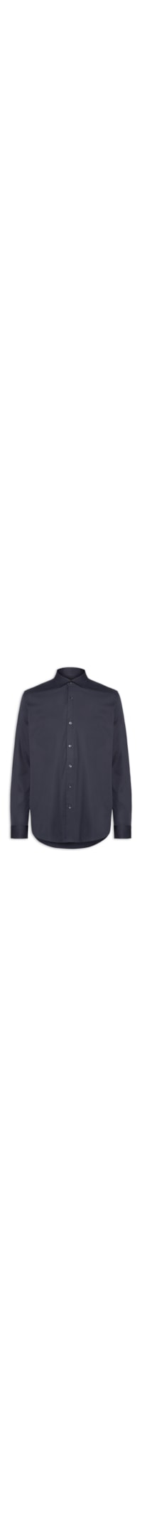 Camisa Masculina Slim Fit Tricoline Stretch - Azul