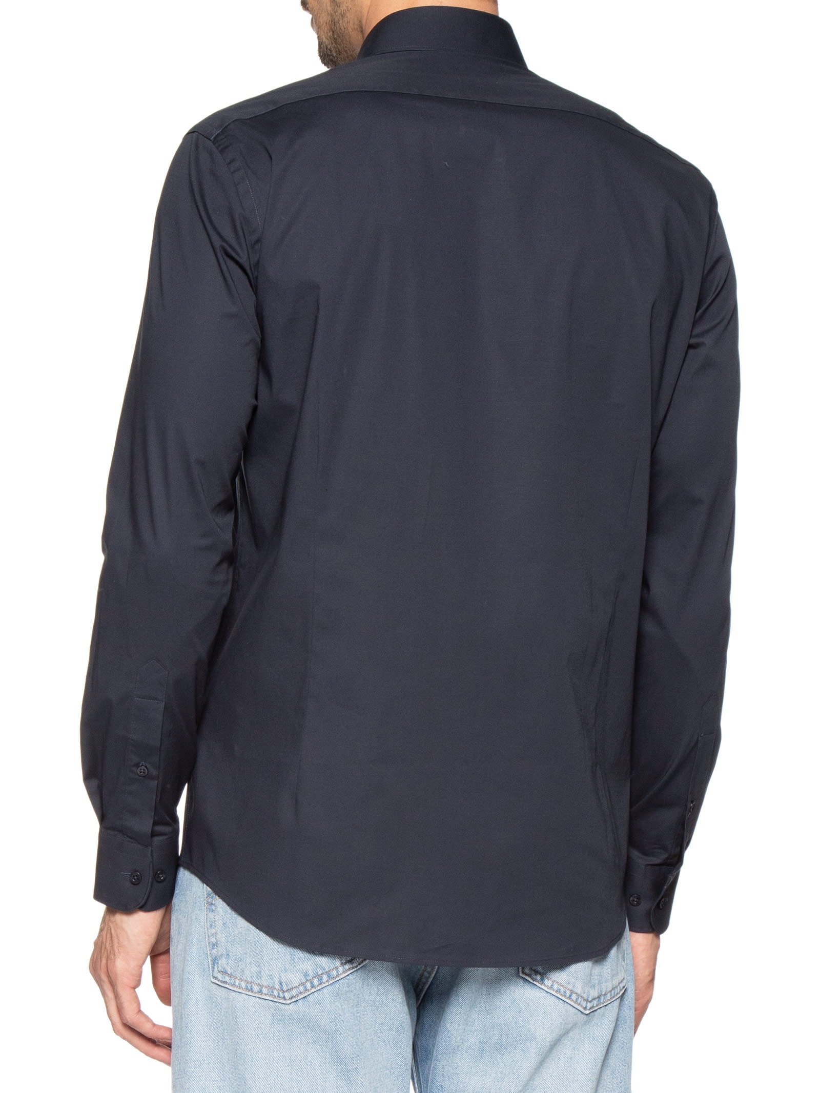 Camisa Masculina Slim Fit Tricoline Stretch Azul Aramis