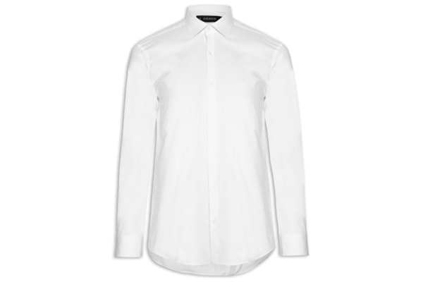 Camisa Masculina Slim Fit Tricoline Stretch - Branco