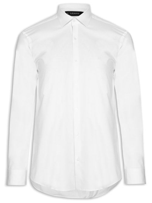 Camisa Masculina Slim Fit Tricoline Stretch – Branco