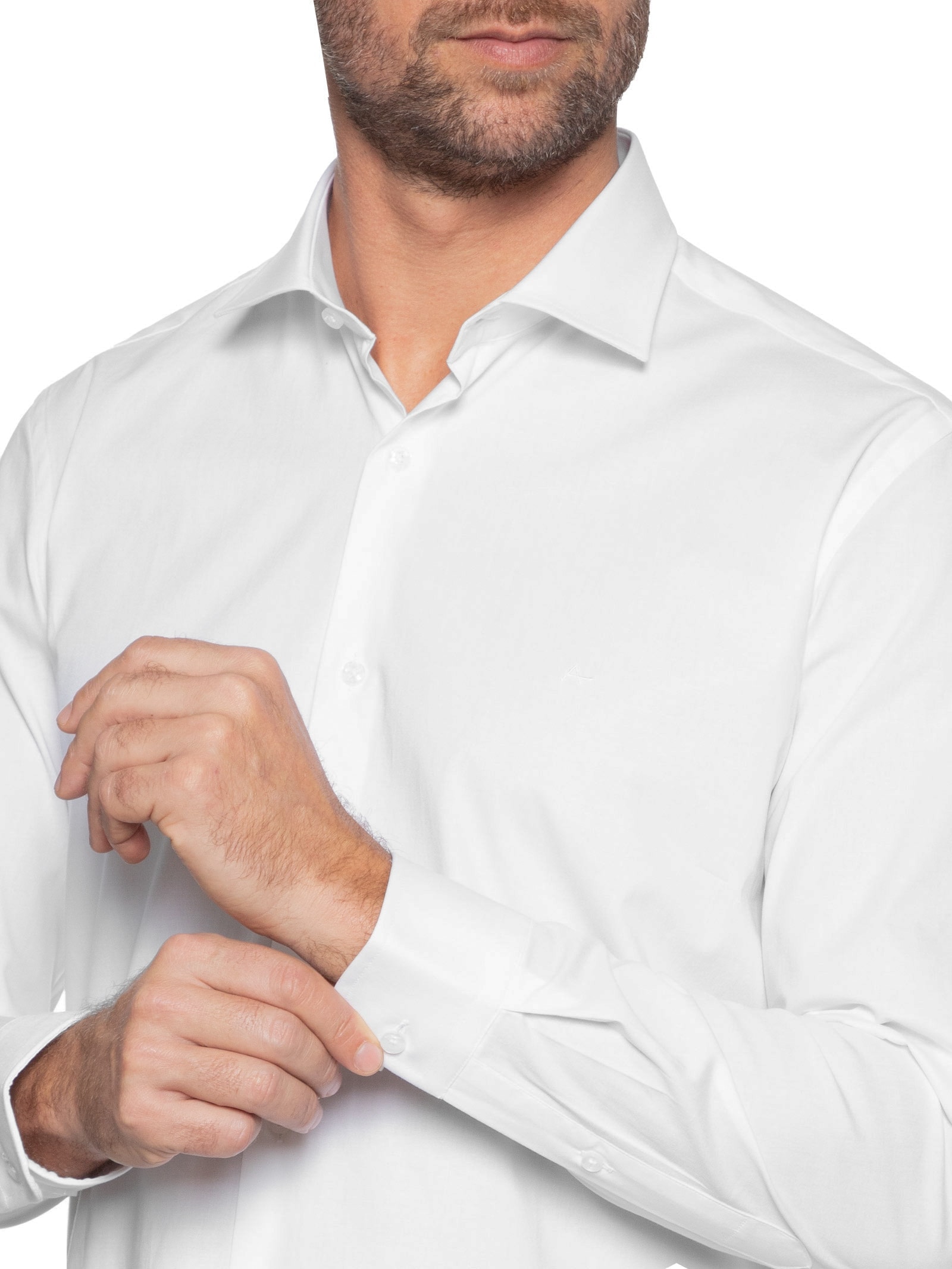 Camisa Masculina Slim Fit Tricoline Stretch Branco Aramis