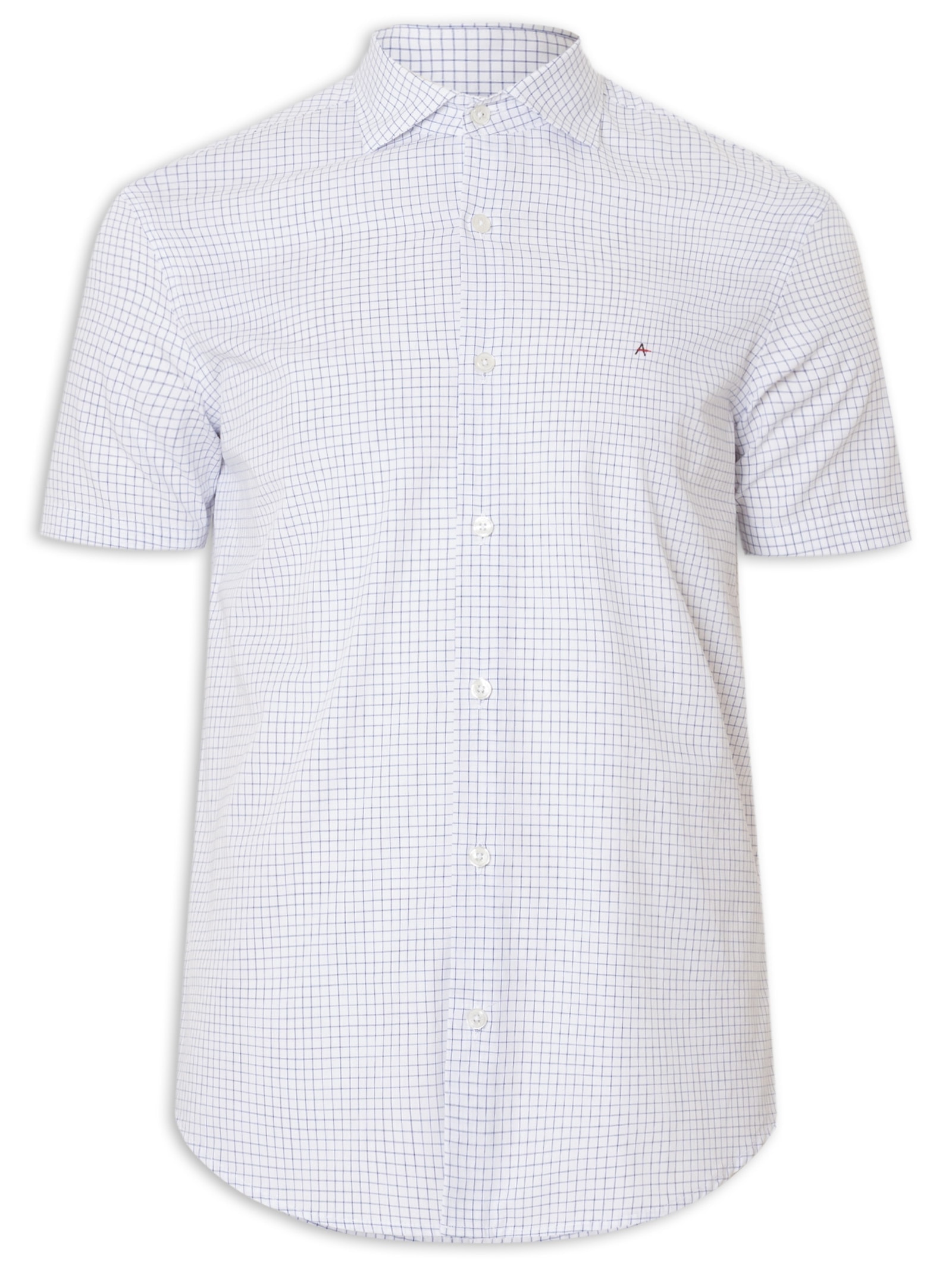 Camisa Masculina Slim Fit Xadrez Azul Aramis