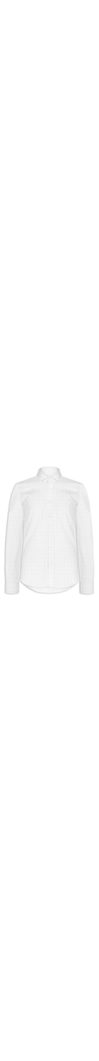 Camisa Masculina Slim Fit Xadrez Clássico - Branco