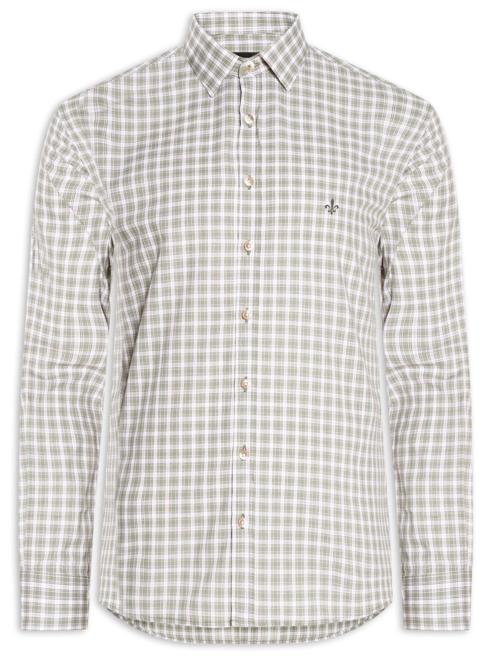 Camisa Masculina Slim Fit Xadrez Verde Dudalina