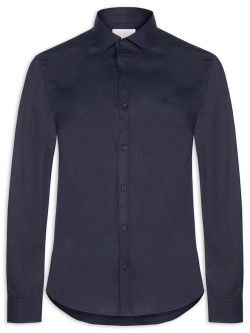 Camisa Masculina Slim Galles Stretch – Azul