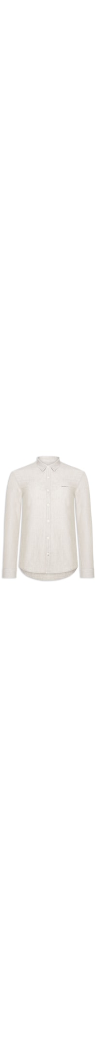 Camisa Masculina Slim Listrada Silk Logo - Bege