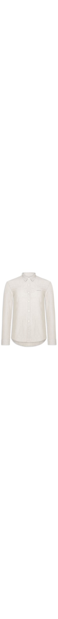 Camisa Masculina Slim Listrada Silk Logo - Bege