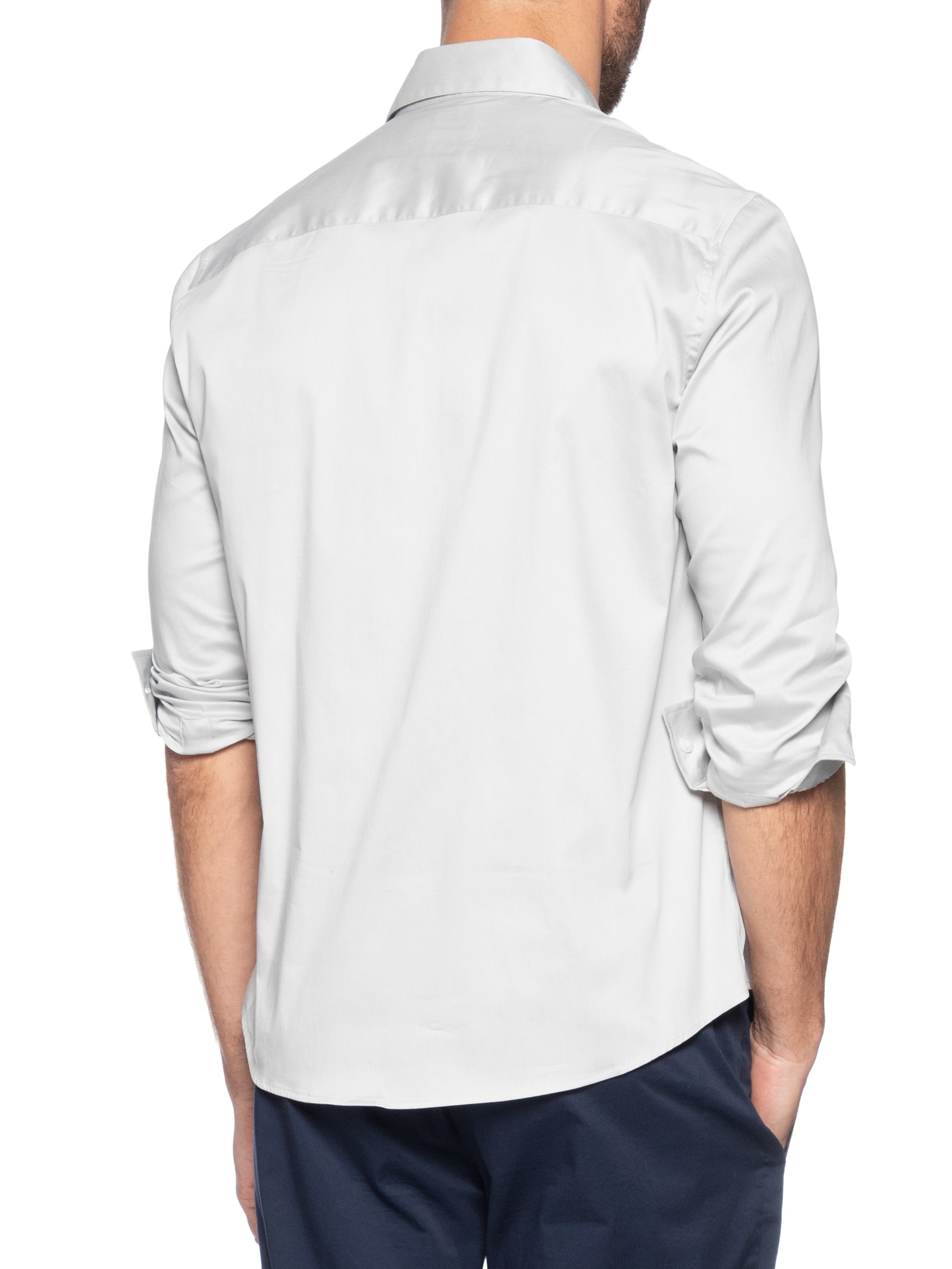 Camisa Masculina Slim Manga Longa Básica Algodão Poliamida Calvin Klein - White Label