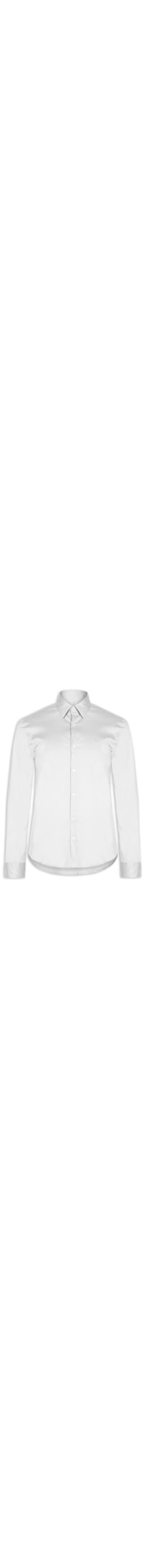 Camisa Masculina Slim Manga Longa Básica Algodão Poliamida - Cinza