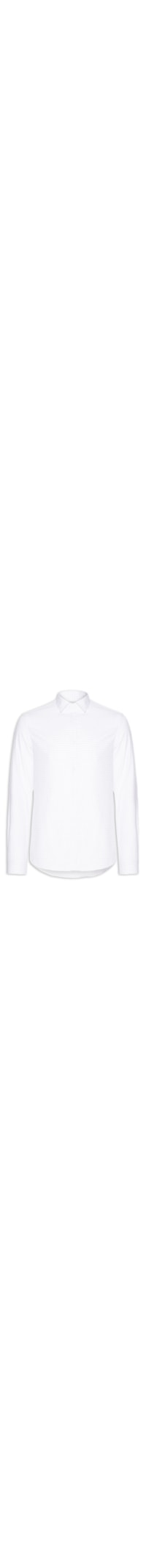 Camisa Masculina Slim Maquinetada Xadrez - Branco